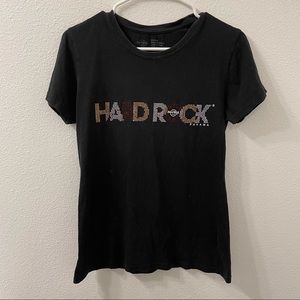 Hard rock Panama bedazzled shirt black medium